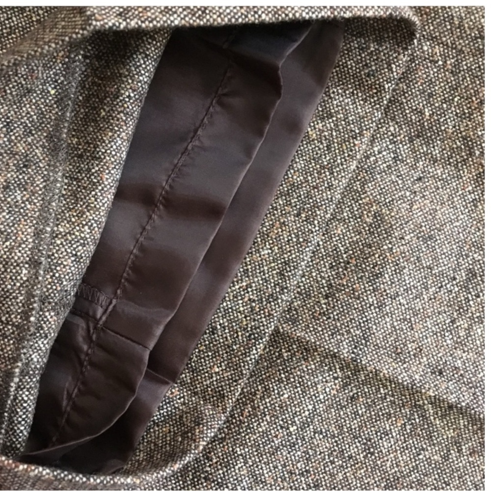 TALBOTS Vintage Wool/Silk Blend Trousers in Brown Tweed Size 10 — GORGEOUS!!! - Picture 9 of 11